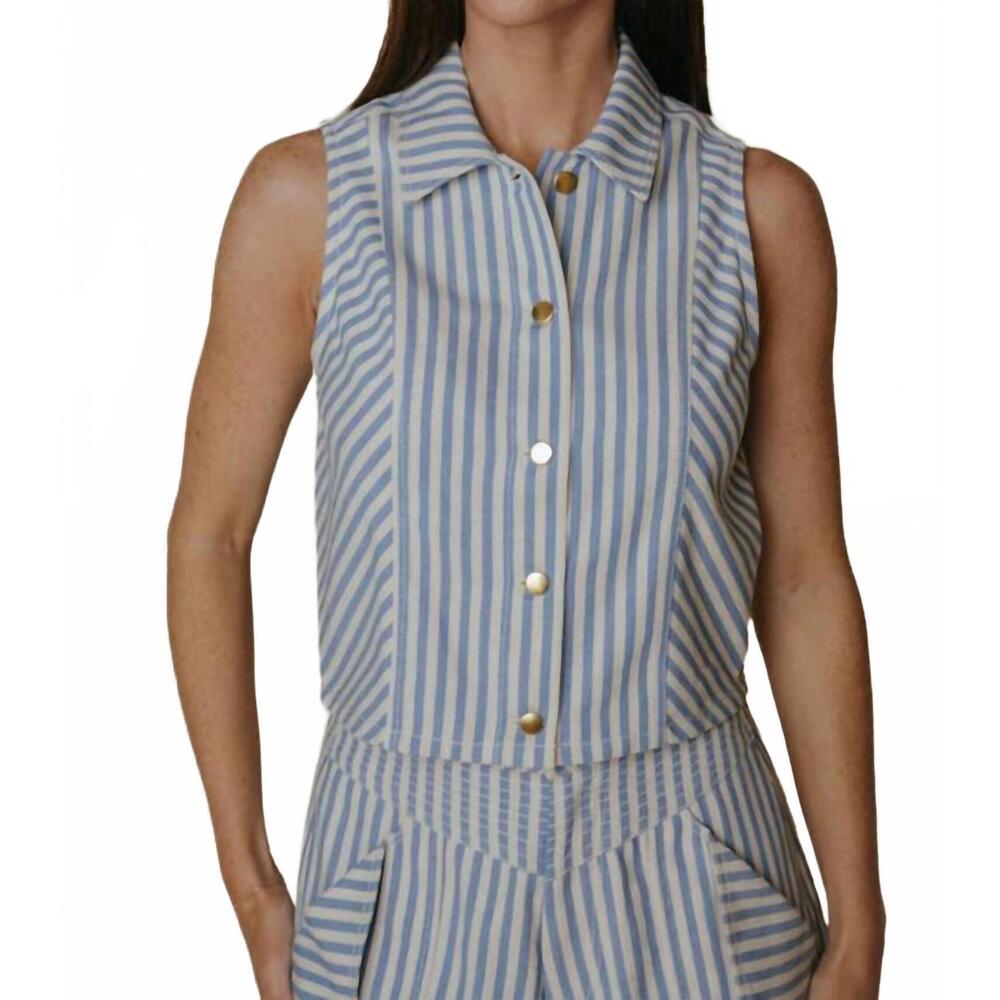 NEW LAROQUE charlie sleeveless top in blue stripe